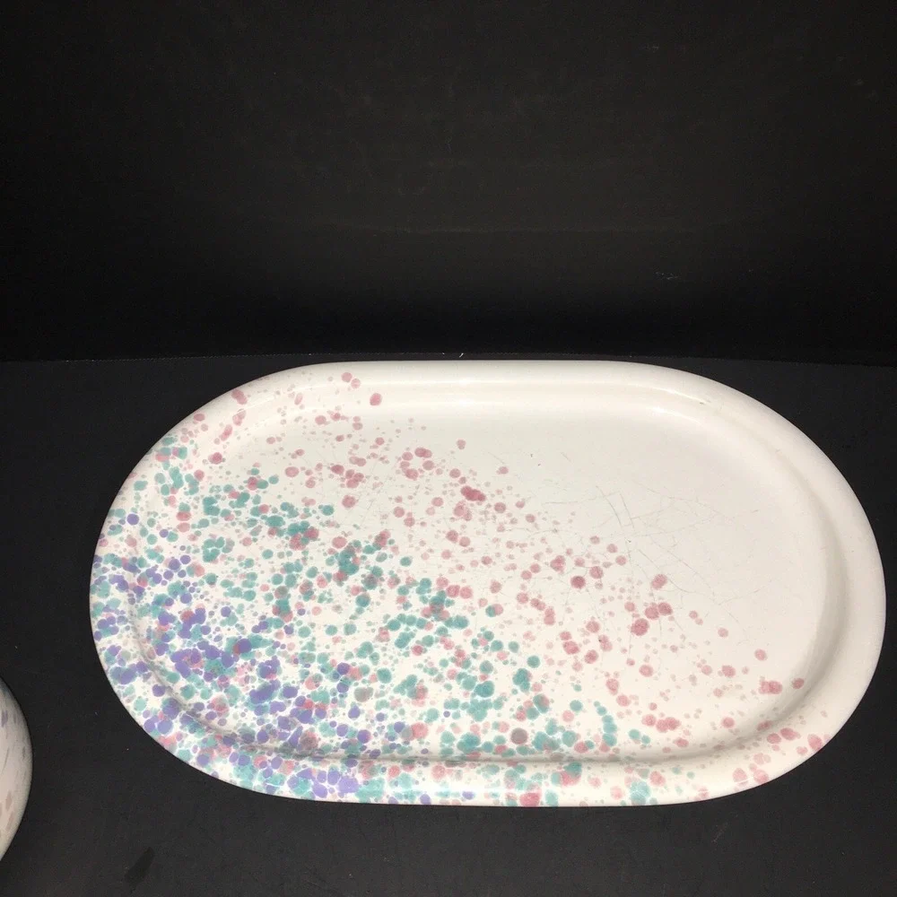 WAECHTERSBACH West Germany Confetti Colored Platter and 2 Bowls